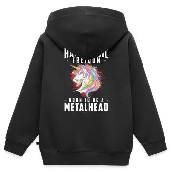 Metal Gitarre Rock Hardrock - Kinder Premium Organic Zip Hoodie - Schwarz - Hinten - AI Model Kid Male (0cm)