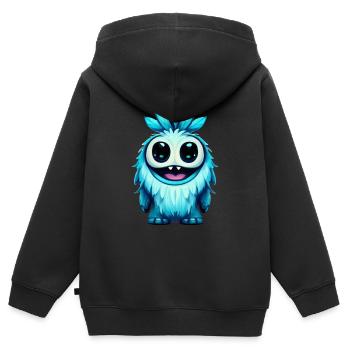 KiddyTikki Water - Kinder Premium Organic Zip Hoodie - Schwarz - Hinten - AI Model Kid Male (0cm)