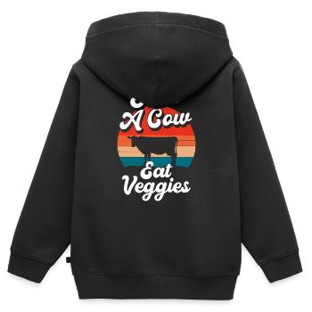Veganismus Tierrechte Bio - Kinder Premium Organic Zip Hoodie - Schwarz - Hinten - AI Model Kid Male (0cm)