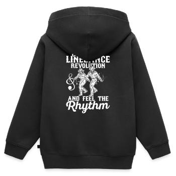 Join The Linedance Revolution Country Music Wester - Kids Premium Organic Zip-up Hoodie - black - Back - AI Model Kid Male (0cm)