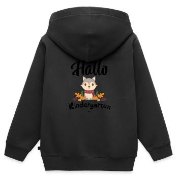 süßes Wolf Design mit Herbstmotiven - Kinder Premium Organic Zip Hoodie - Schwarz - Hinten - AI Model Kid Male (0cm)