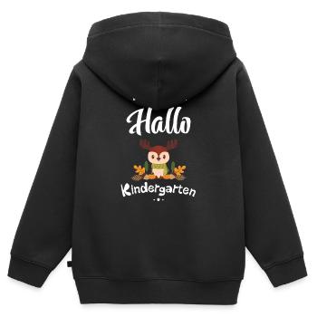 süßes Elch Design mit Herbstmotiven - Kinder Premium Organic Zip Hoodie - Schwarz - Hinten - AI Model Kid Male (0cm)