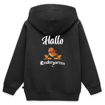 süßes Vogel Design mit Herbstmotiven - Kinder Premium Organic Zip Hoodie - Schwarz - Hinten - AI Model Kid Male (0cm)