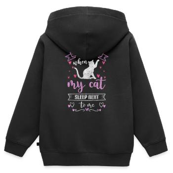Motivation Positives Denken Liebe - Kinder Premium Organic Zip Hoodie - Schwarz - Hinten - AI Model Kid Male (0cm)