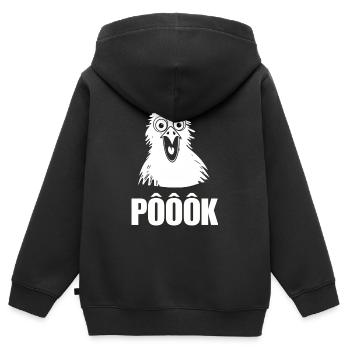 Poulet surprise - Sweat Premium à capuche zippé enfant bio - noir - Dos - AI Model Kid Male (0cm)