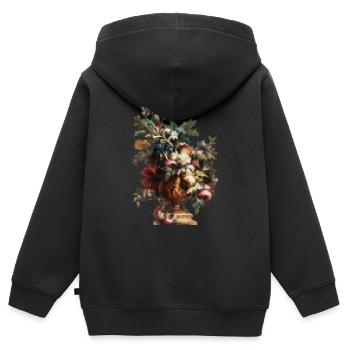 Nature morte 1 - Sweat Premium à capuche zippé enfant bio - noir - Dos - AI Model Kid Male (0cm)