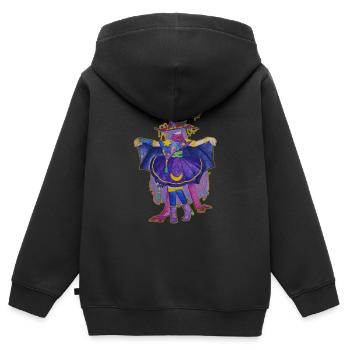 Fledermaus-Hexe - Kinder Premium Organic Zip Hoodie - Schwarz - Hinten - AI Model Kid Male (0cm)