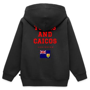 Turks and Caicos - Kinder Premium Organic Zip Hoodie - Schwarz - Hinten - AI Model Kid Male (0cm)