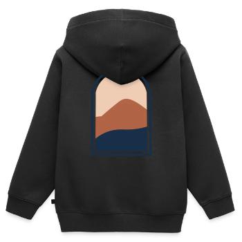 Abstraktes Design - Kinder Premium Organic Zip Hoodie - Schwarz - Hinten - AI Model Kid Male (0cm)