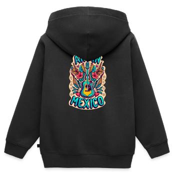 Kunst in Mexiko - Kinder Premium Organic Zip Hoodie - Schwarz - Hinten - AI Model Kid Male (0cm)