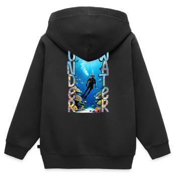 Scuba diving - Kids Premium Organic Zip-up Hoodie - black - Back - AI Model Kid Male (0cm)