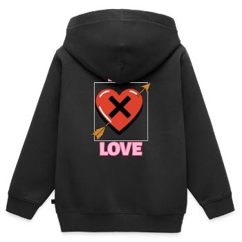 ANTI VALENTINSTAGS - Kinder Premium Organic Zip Hoodie - Schwarz - Hinten - AI Model Kid Male (0cm)