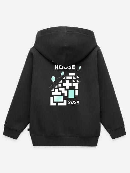 building a house home - Kids Premium Organic Zip-up Hoodie - black