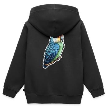 Sittich - Kinder Premium Organic Zip Hoodie - Schwarz - Hinten - AI Model Kid Male (0cm)