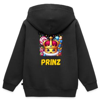 Geschenk für Omas - Kinder Premium Organic Zip Hoodie - Schwarz - Hinten - AI Model Kid Male (0cm)