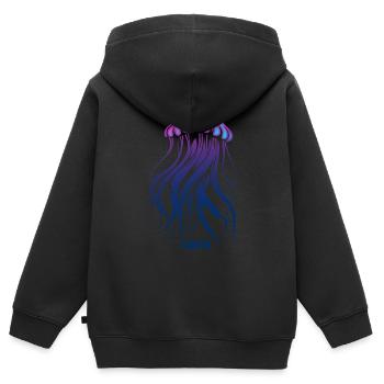 Flottez, méduses avec des tentacules, créatures marines - Sweat Premium à capuche zippé enfant bio - noir - Dos - AI Model Kid Male (0cm)