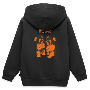 Twins - Kids Premium Organic Zip-up Hoodie - black - Back - AI Model Kid Male (0cm)