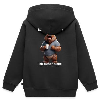 Morgenmuffel - Kinder Premium Organic Zip Hoodie - Schwarz - Hinten - AI Model Kid Male (0cm)