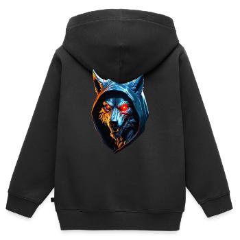 Werwolf - Kinder Premium Organic Zip Hoodie - Schwarz - Hinten - AI Model Kid Male (0cm)