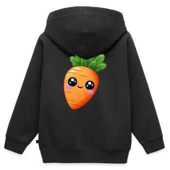 Kawaii Karotte - Kinder Premium Organic Zip Hoodie - Schwarz - Hinten - AI Model Kid Male (0cm)