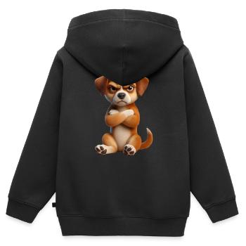 Chien sinistre 1 - Sweat Premium à capuche zippé enfant bio - noir - Dos - AI Model Kid Male (0cm)