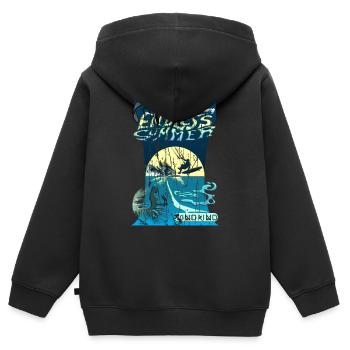 Endless summer Kiteboarding - Kids Premium Organic Zip-up Hoodie - black - Back - AI Model Kid Male (0cm)