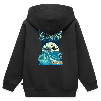Kiteboarding - Kinder Premium Organic Zip Hoodie - Schwarz - Hinten - AI Model Kid Male (0cm)