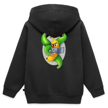 Tentaclaná solo - Kinder Premium Organic Zip Hoodie - Schwarz - Hinten - AI Model Kid Male (0cm)