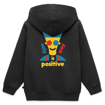 TheOnlyWayIsPositive - French Prince - Kinder Premium Organic Zip Hoodie - Schwarz - Hinten - AI Model Kid Male (0cm)