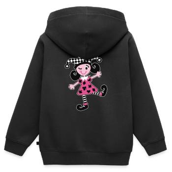 Fasching, Karneval, Harlekin - Kinder Premium Organic Zip Hoodie - Schwarz - Hinten - AI Model Kid Male (0cm)