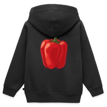 Paprika - Kinder Premium Organic Zip Hoodie - Schwarz - Hinten - AI Model Kid Male (0cm)