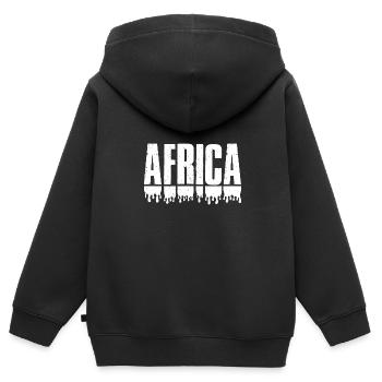 Afrique Histoire Afro Peigne Culture Cheveux Coiffure - Sweat Premium à capuche zippé enfant bio - noir - Dos - AI Model Kid Male (0cm)