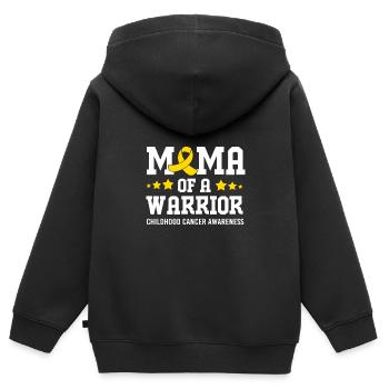 Krebs Kind - Kinder Premium Organic Zip Hoodie - Schwarz - Hinten - AI Model Kid Male (0cm)