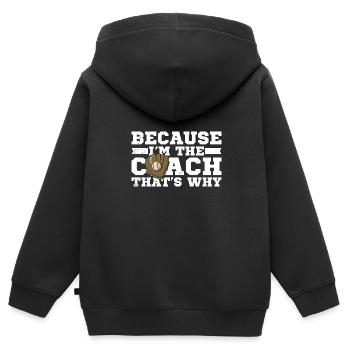 Baseball Catcher USA Handschuhe Ball Spruch - Kinder Premium Organic Zip Hoodie - Schwarz - Hinten - AI Model Kid Male (0cm)