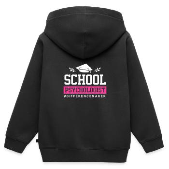 Schulpsychologe Psychologe Psychotherapeut - Kinder Premium Organic Zip Hoodie - Schwarz - Hinten - AI Model Kid Male (0cm)