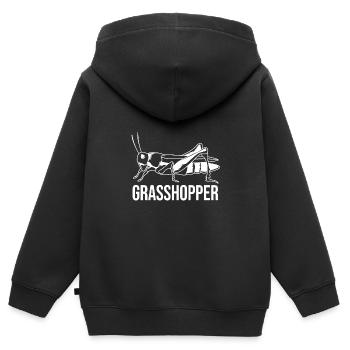 Sauterelle sauterelle - Sweat Premium à capuche zippé enfant bio - noir - Dos - AI Model Kid Male (0cm)