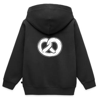 bretzel - Sweat Premium à capuche zippé enfant bio - noir - Dos - AI Model Kid Male (0cm)