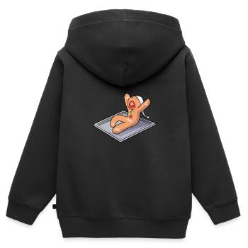 Lebkuchenmann Lebkuchenherz Lebkuchen Naschen - Kinder Premium Organic Zip Hoodie - Schwarz - Hinten - AI Model Kid Male (0cm)