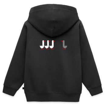 Inspirational Swim Against The Current Anti - Kids Premium Organic Zip-up Hoodie - black - Back - AI Model Kid Male (0cm)