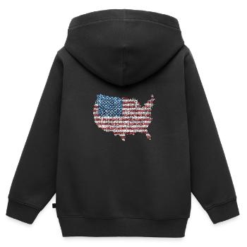 Patriotisches Puzzle Flagge Amerikanischer Stolz - Kinder Premium Organic Zip Hoodie - Schwarz - Hinten - AI Model Kid Male (0cm)