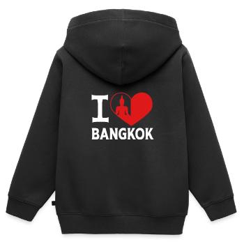 Thailand Bangkok - Kinder Premium Organic Zip Hoodie - Schwarz - Hinten - AI Model Kid Male (0cm)