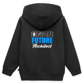 architecture - Sweat Premium à capuche zippé enfant bio - noir - Dos - AI Model Kid Male (0cm)