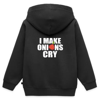 Oignon - Sweat Premium à capuche zippé enfant bio - noir - Dos - AI Model Kid Male (0cm)