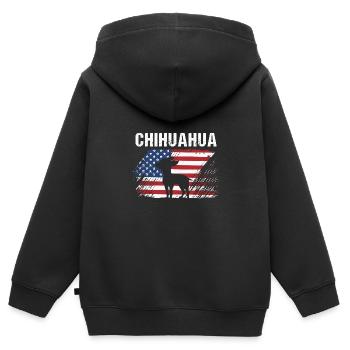 Chihuahua - Kinder Premium Organic Zip Hoodie - Schwarz - Hinten - AI Model Kid Male (0cm)