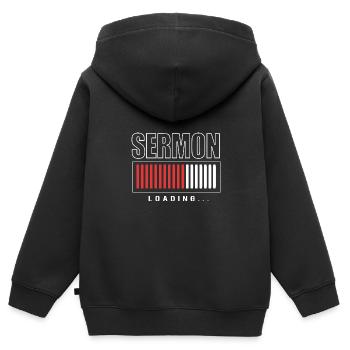 Pfarrer - Kinder Premium Organic Zip Hoodie - Schwarz - Hinten - AI Model Kid Male (0cm)