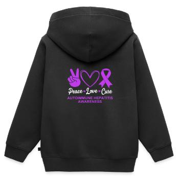 Autoimmune disease - Kids Premium Organic Zip-up Hoodie - black - Back - AI Model Kid Male (0cm)