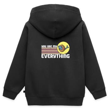 Israel Essen Küche Lachs auf Bagel Delikatess - Kinder Premium Organic Zip Hoodie - Schwarz - Hinten - AI Model Kid Male (0cm)