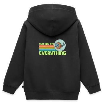 Israel Essen Küche Lachs auf Bagel Delikatess - Kinder Premium Organic Zip Hoodie - Schwarz - Hinten - AI Model Kid Male (0cm)