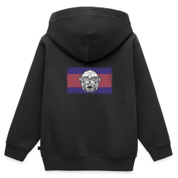 Vacances au Cambodge Khmer Drapeau de l’Asie Voyage - Sweat Premium à capuche zippé enfant bio - noir - Dos - AI Model Kid Male (0cm)
