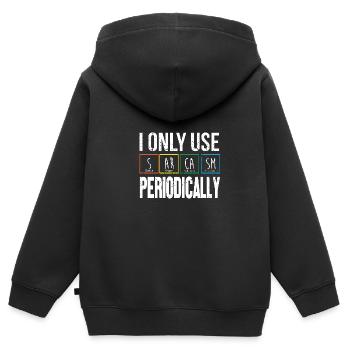 Tableau périodique - Sweat Premium à capuche zippé enfant bio - noir - Dos - AI Model Kid Male (0cm)
